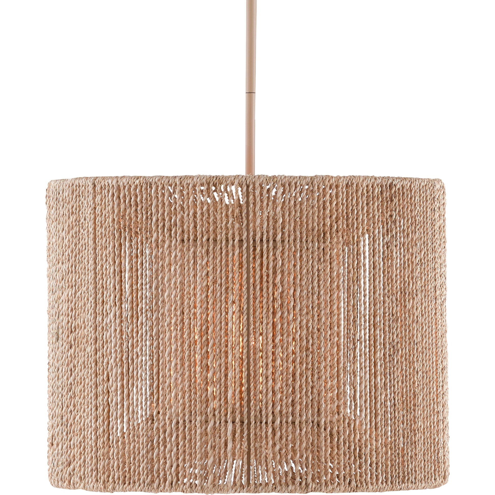 Mereworth Chandelier by Currey and Company in natural rope, beige. Made from wrought iron, abaca rope in a coastal style.