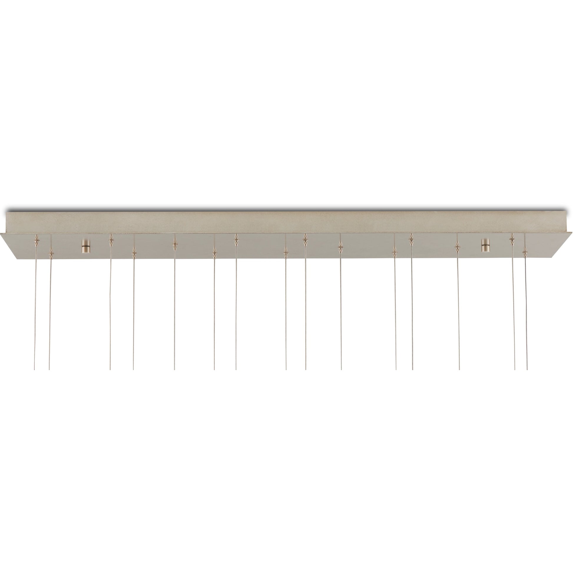 Piero Rectangular 15-LIGHT Multi-Drop Pendant by Currey and Company in white, painted silver. Made from metal in a coastal style.