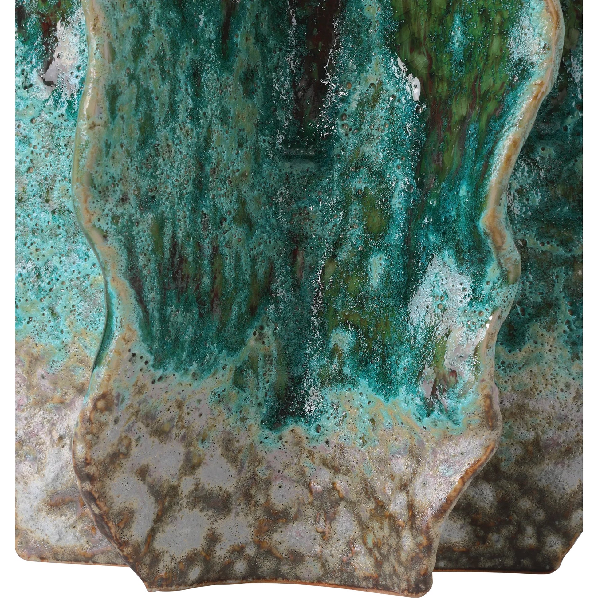 Urbano Vase Set by Currey and Company in turquoise, brown. Made from porcelain in a eclectic & global style.