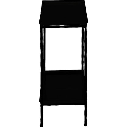 Boyles Brass Side Table by Currey and Company in antique brass, black. Made from cast aluminum, iron in a transitional style.