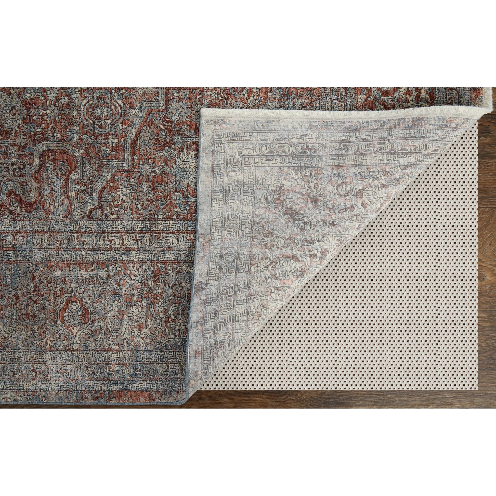 Marquette Transitional Rug - 39GVF by Feizy in blue, red, gray. Made from unique in a unique style.
