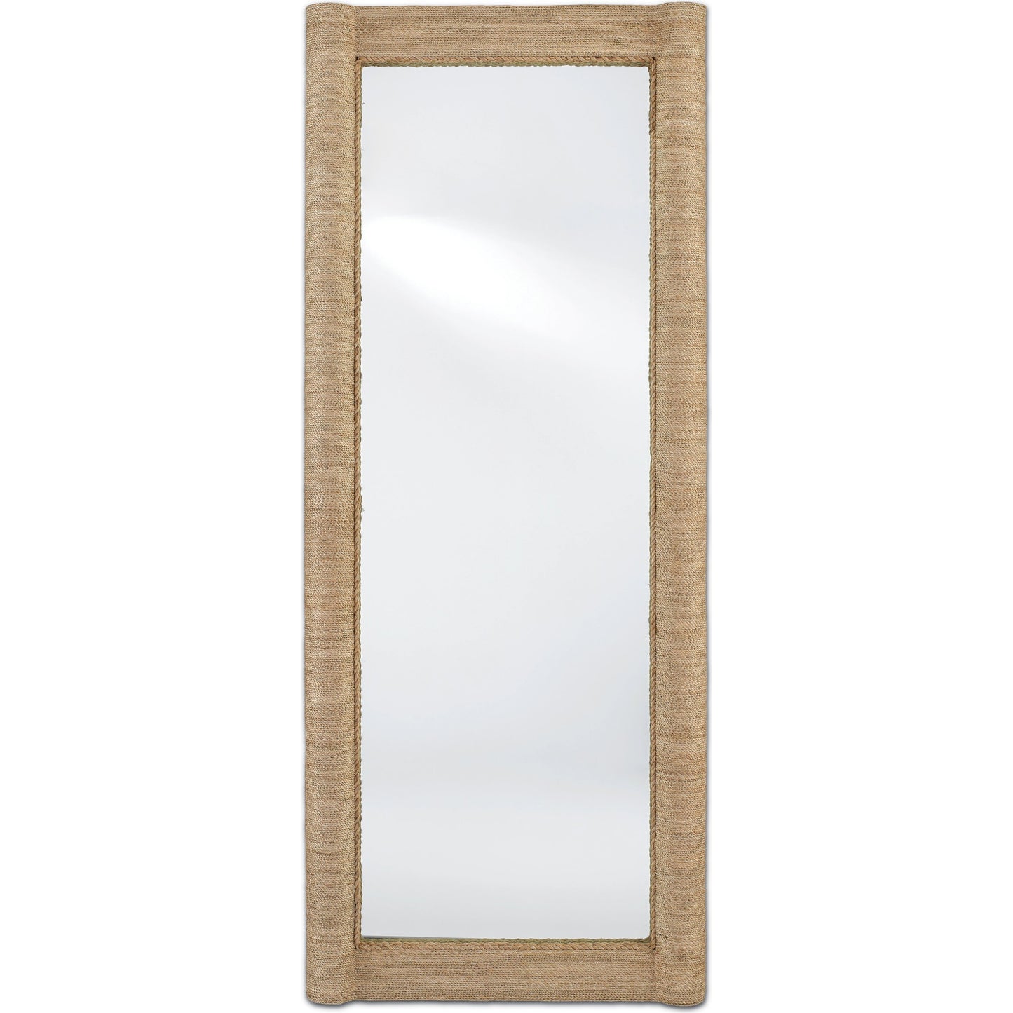 001 S-336314 | Primary Silo | Vilmar Floor Mirror by Currey and Company in natural, mirror. Made from abaca rope, glass in a coastal style.