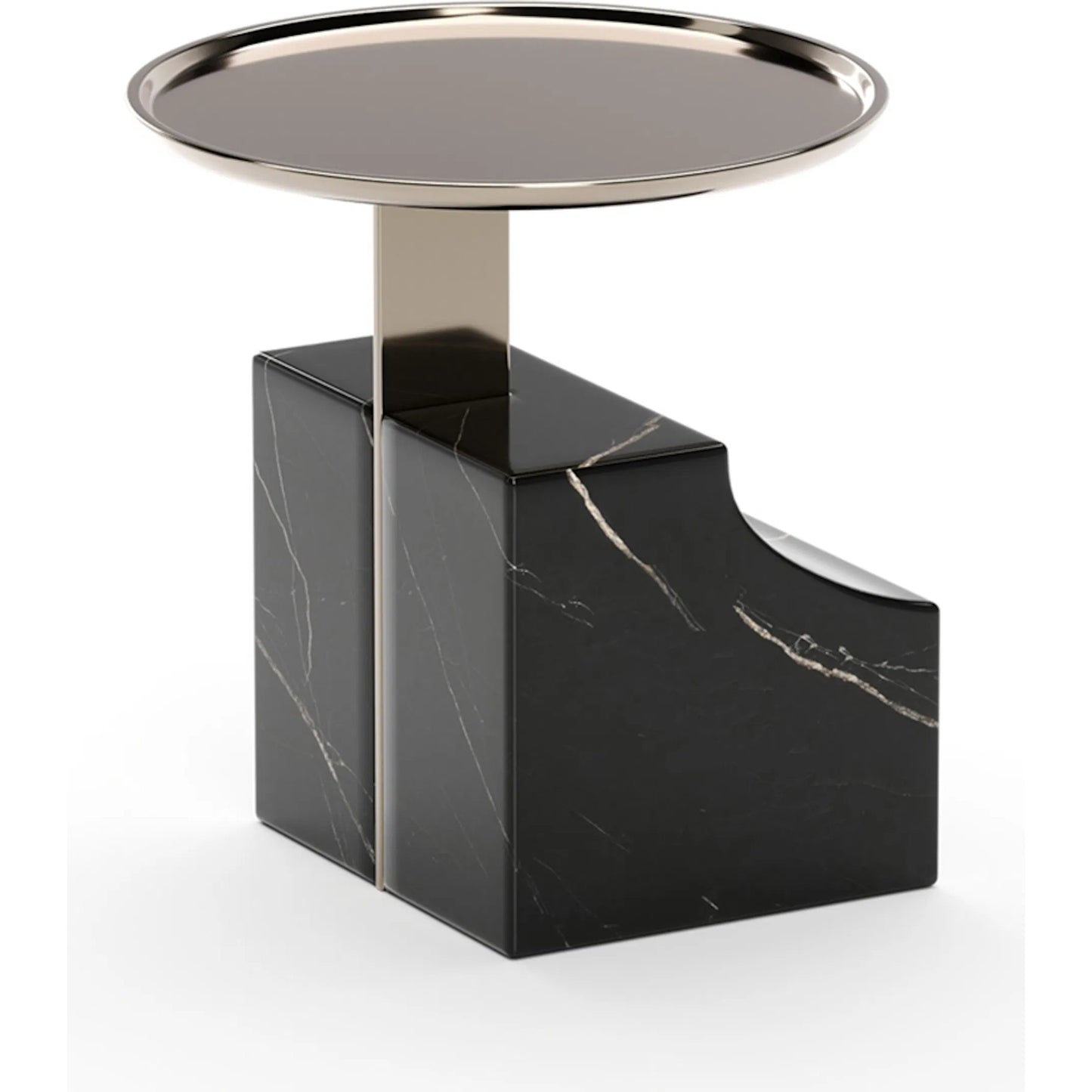 005 SI-2462284 | Additional Silo | Overlap Sectional Accent Table by Caracole in whisper of gold. Made from stone in a modern style.