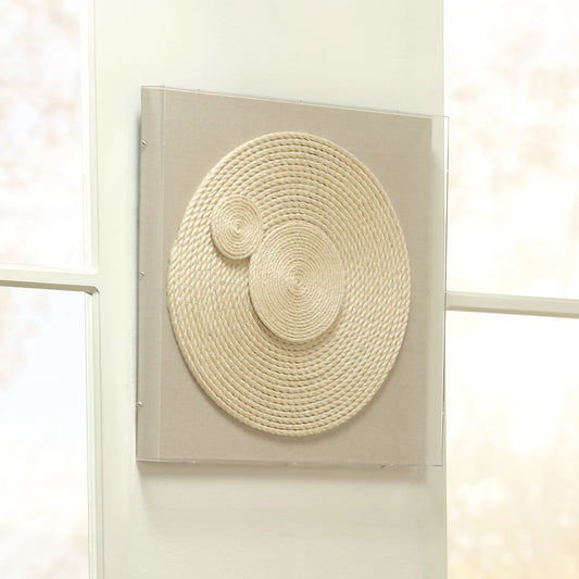 Barbados Wall Art by Jamie Young in natural, off-white. Made from jute, linen in a cottage & farmhouse style.