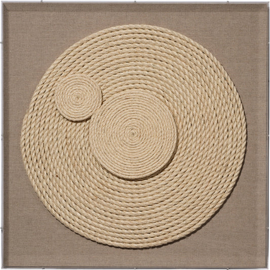 Barbados Wall Art by Jamie Young in natural, off-white. Made from jute, linen in a cottage & farmhouse style.