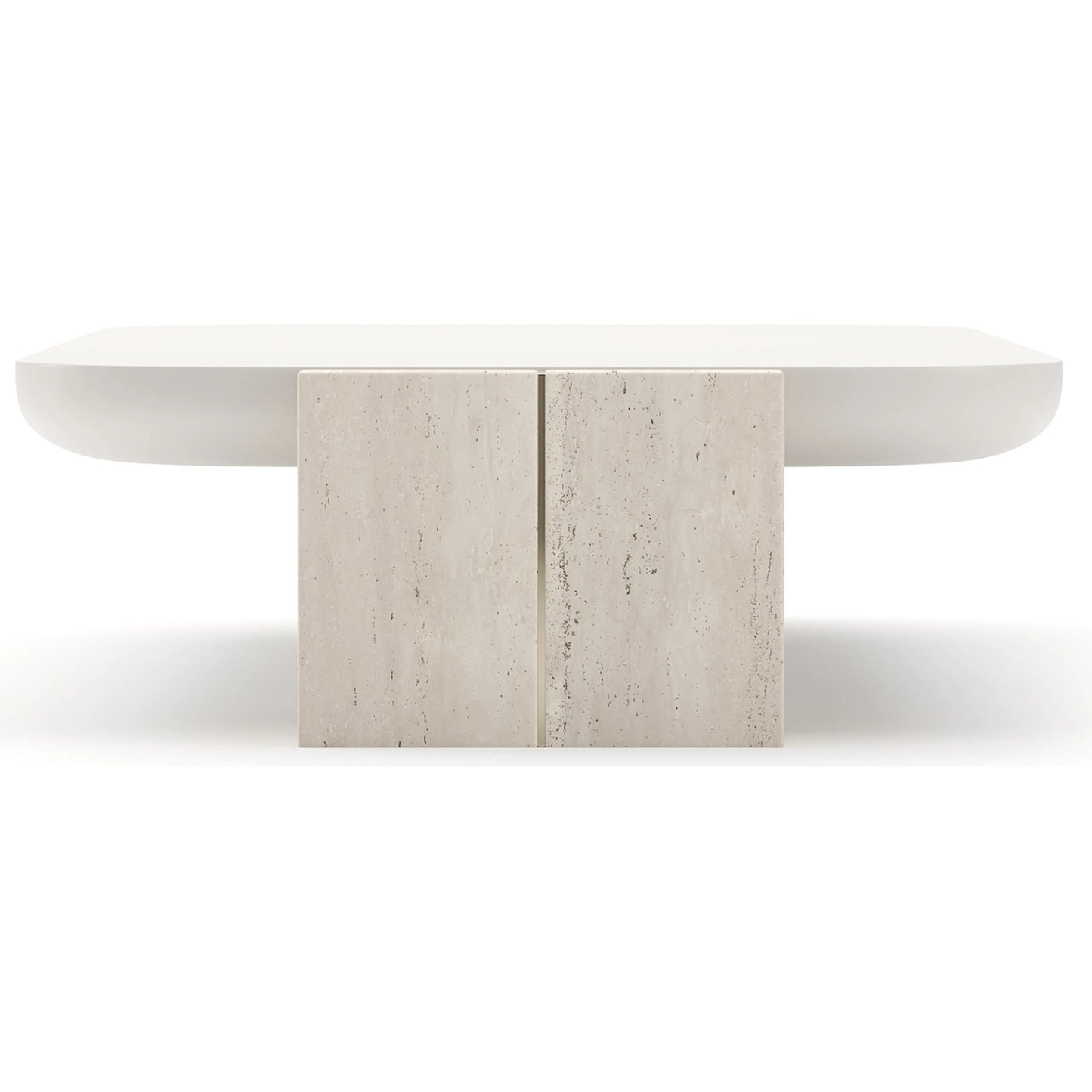 006 SI-2462275 | Additional Silo | Overlap Rectangle Cocktail Table by Caracole. Made from stone in a transitional style.