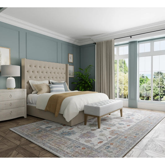 Dartmouth Transitional & Botanical Rug - DRT39QJF by Feizy in ivory, brown, blue. Made from polypropylene in a unique style.