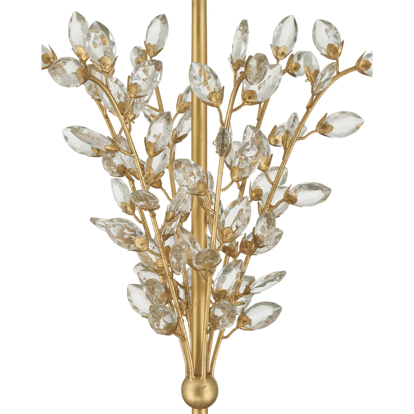 001 SI-2387028 | Closeup | Forget-Me-Not Floor Lamp by Currey and Company. Made from crystal, metal in a modern style.