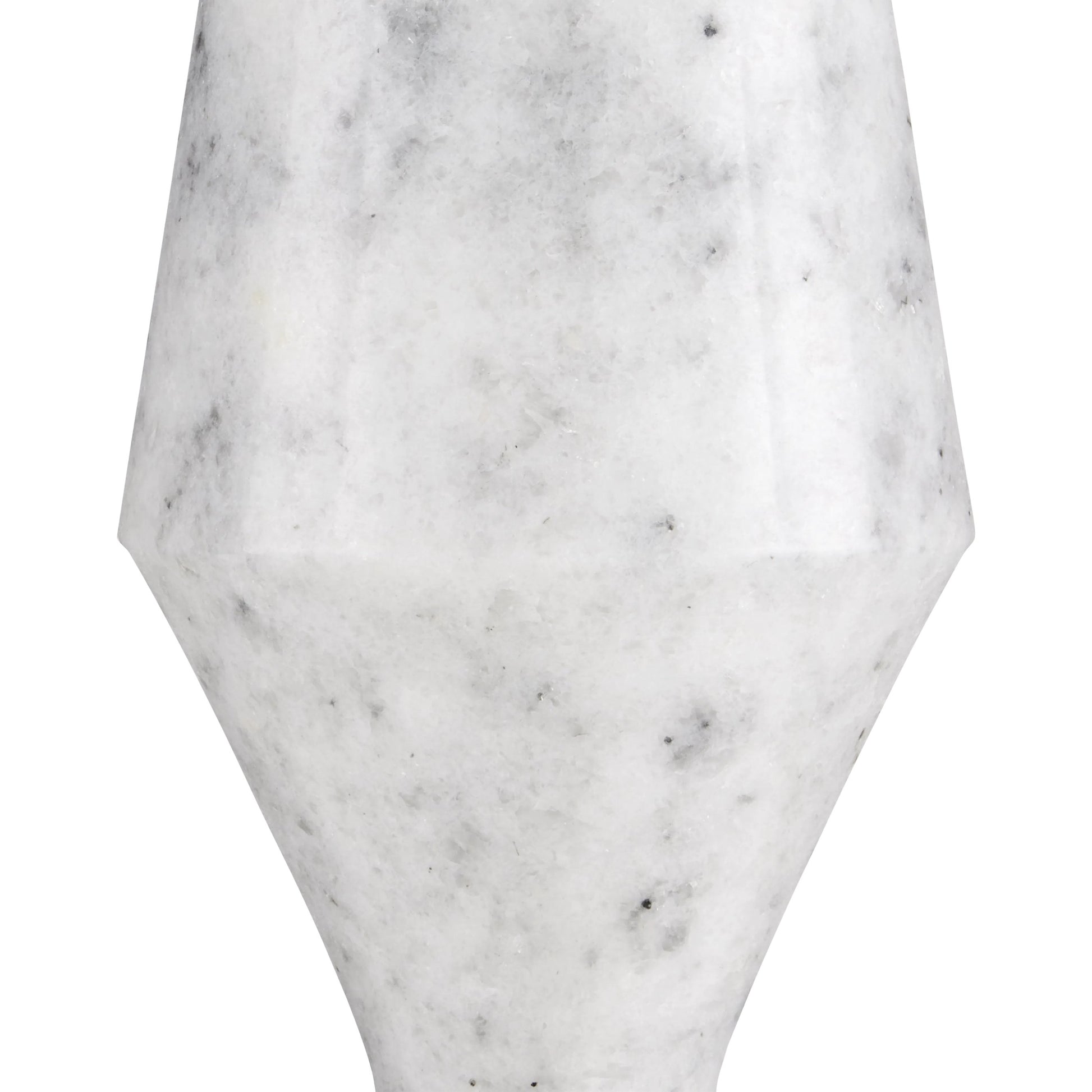 Quince Marble Accent Table by Currey and Company in white. Made from marble in a modern style.