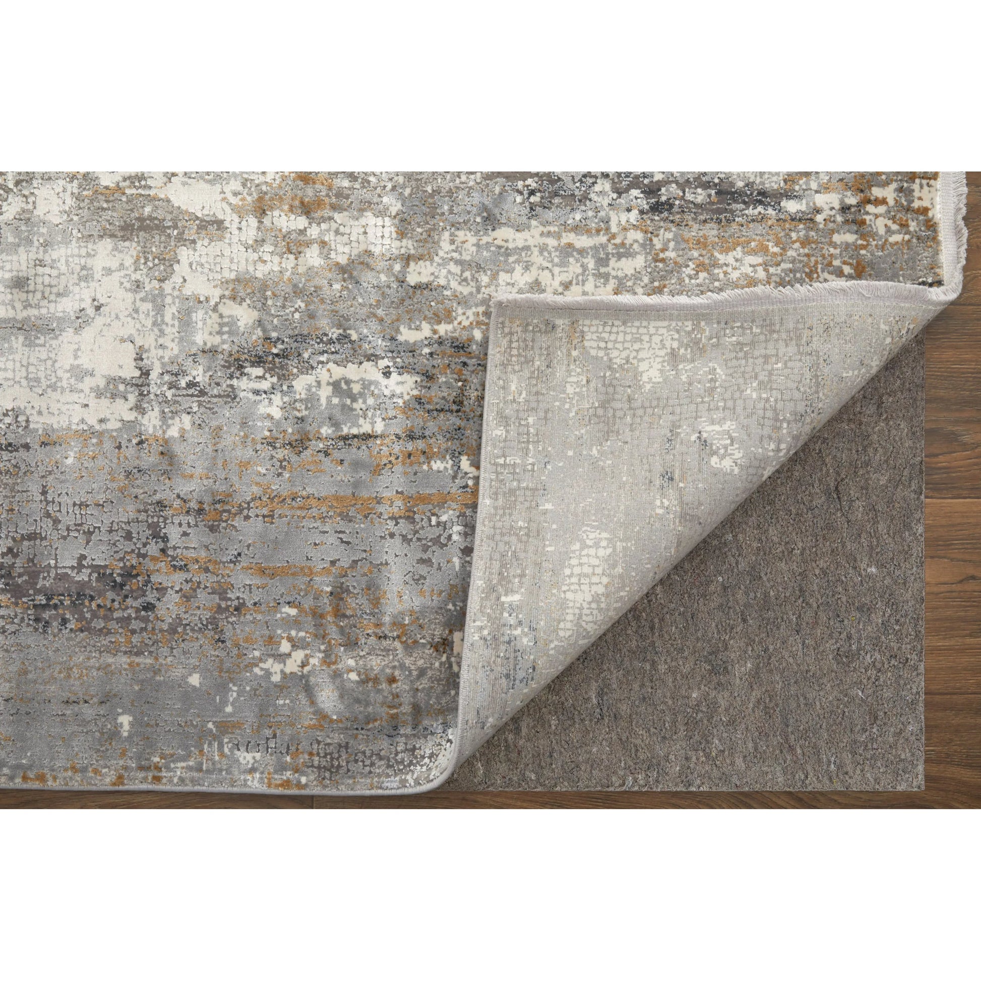 Cadiz Rug - 3887F by Feizy in ivory, gray, gold. Made from viscose, acrylic in a unique style.