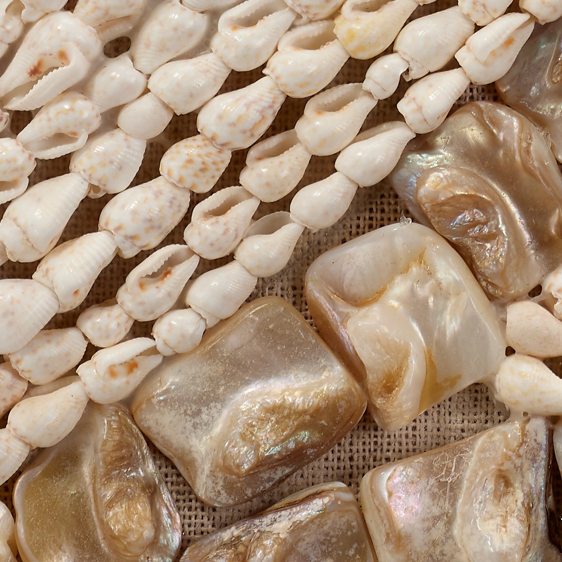 Big Wave Shell Wall Art by Jamie Young in natural, off-white. Made from shells, linen, acrylic & mdf in a cottage & farmhouse style.