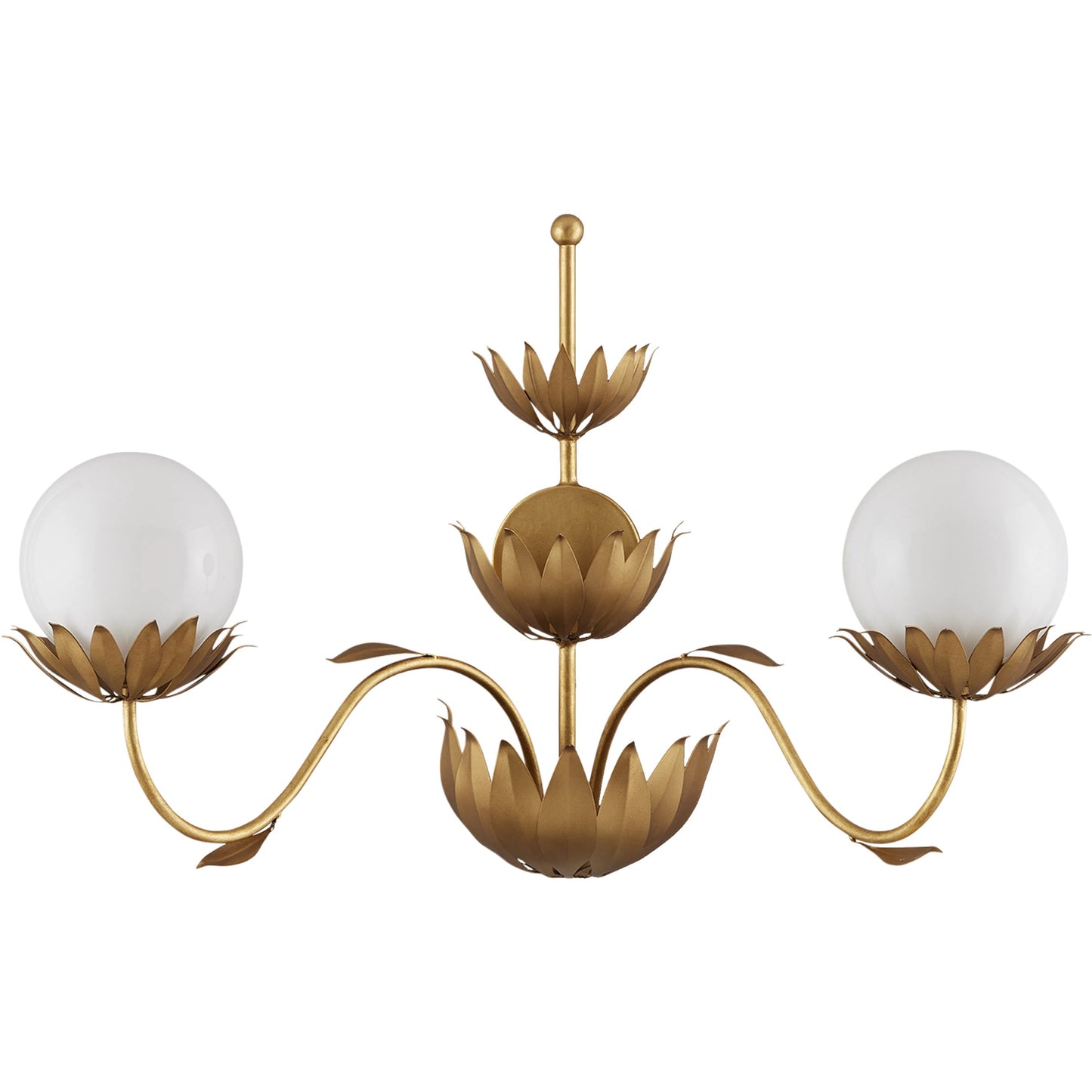 003 SI-2007815 | Additional Silo | Mirasole Wall Sconce by Currey and Company in contemporary gold leaf, white. Made from wrought iron, glass in a traditional style.