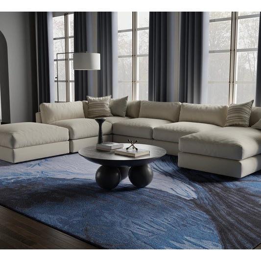 Kawai Rug - KAW8983F by Feizy in blue, black, gray. Made from wool, viscose in a unique style.