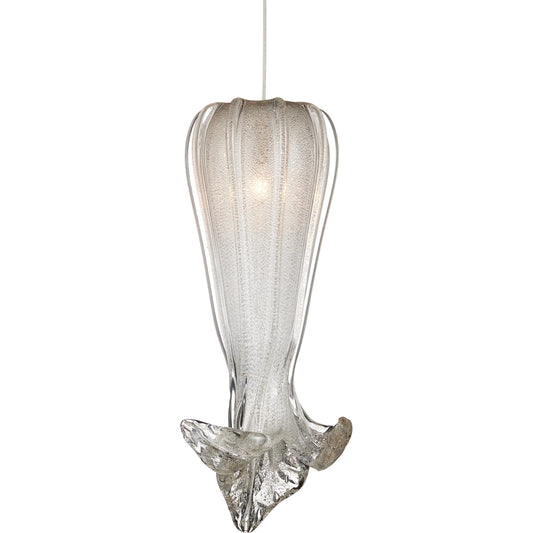 Calmar Pendant by Currey and Company in opaque. Made from art glass in a modern style.