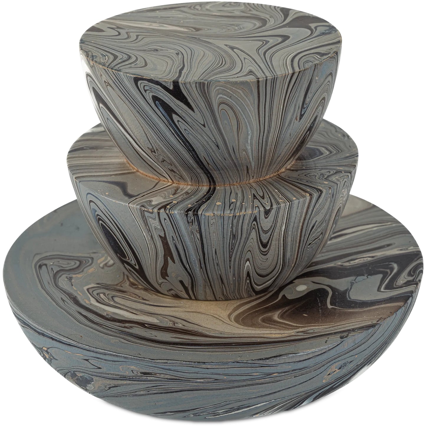 006 SI-2387153 | Additional Silo | Stacking Box Set by Currey and Company in marbleized gray. Made from wood in a unique style.