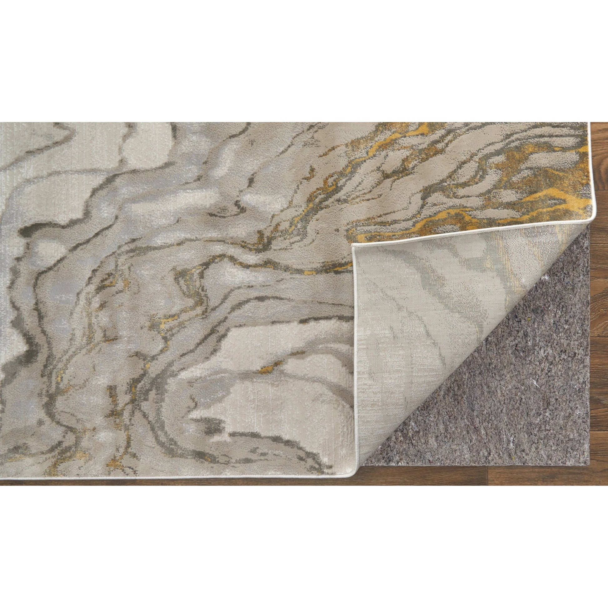 Brixton Rug - 3602F by Feizy in gold, ivory, gray. Made from polypropylene, polyester in a unique style.