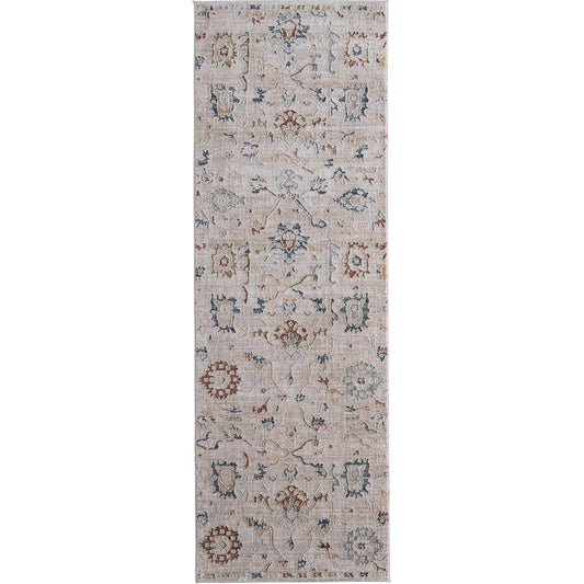 Pasha Transitional & Botanical Rug - 39M8F by Feizy in ivory, blue, gold. Made from polyester in a unique style.