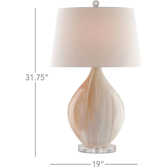 Opal Table Lamp by Currey and Company in amber, clear. Made from ceramic, acrylic in a coastal style.