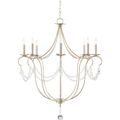 Crystal Light Chandelier by Currey and Company. Made from wrought iron, crystal in a traditional style.