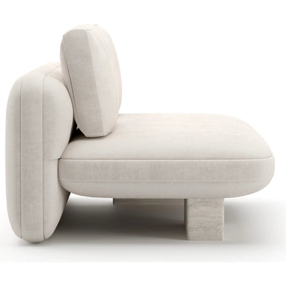 Overlap Armless Loveseat by Caracole in whisper of gold. Made from stone in a transitional style.