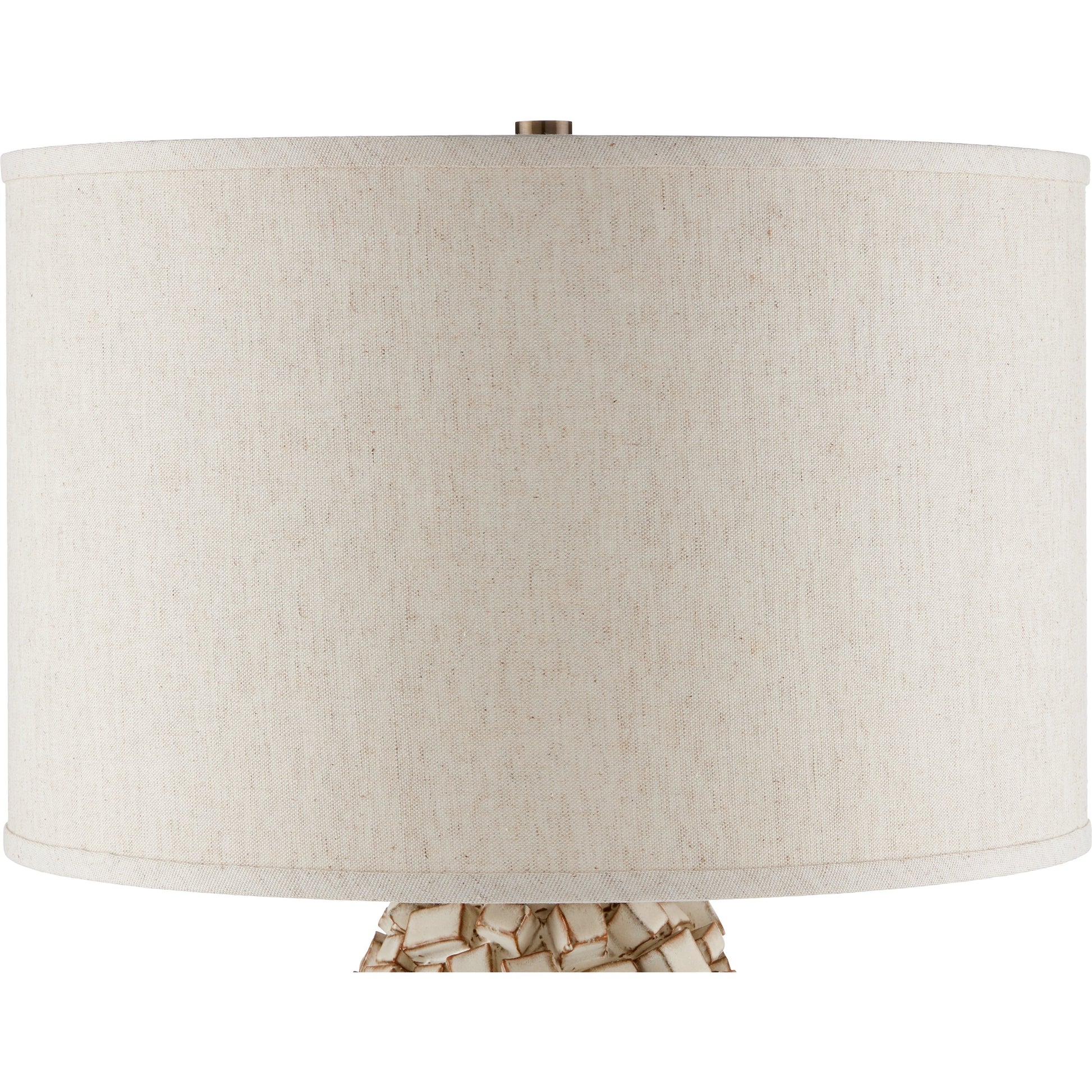Sugar Cube Table Lamp by Currey and Company in ivory, brown. Made from ceramic in a modern style.