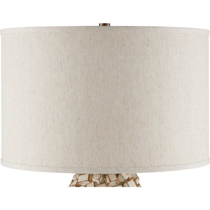 Sugar Cube Table Lamp by Currey and Company in ivory, brown. Made from ceramic in a modern style.