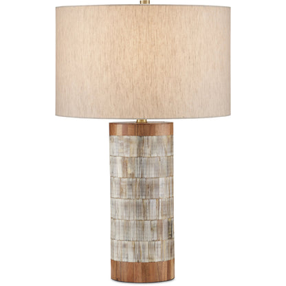 Hyson Table Lamp by Currey and Company in natural, brass. Made from wood, horn, composite, engineered hardwood, metal in a modern style.
