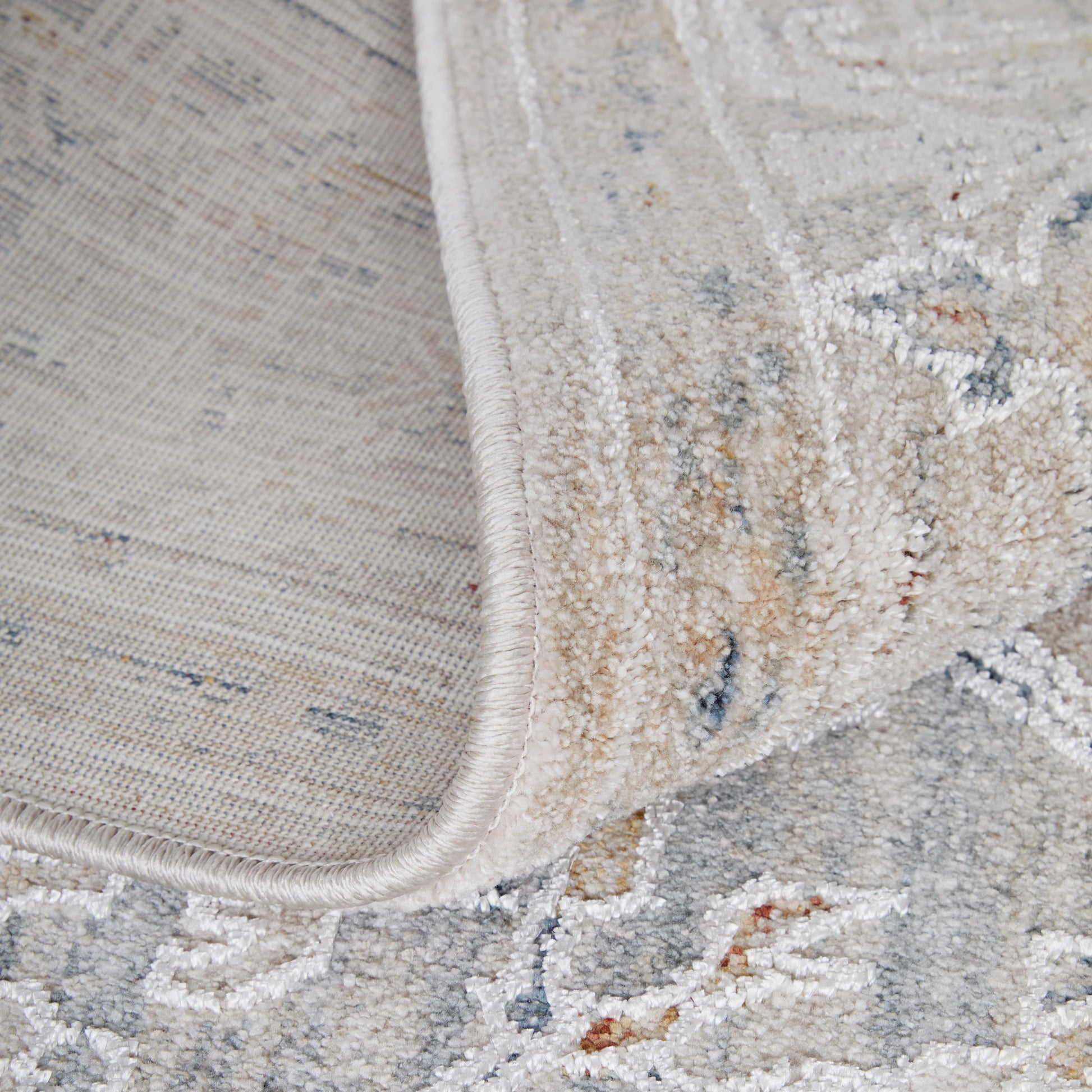 Pasha Transitional Rug - 39M5F by Feizy in ivory, taupe, blue. Made from polyester in a unique style.
