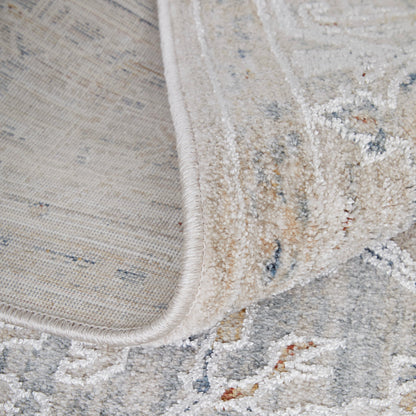Pasha Transitional Rug - 39M5F by Feizy in ivory, taupe, blue. Made from polyester in a unique style.