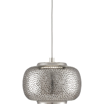 Pepper Pendant by Currey and Company in painted silver, nickel. Made from metal in a modern style.