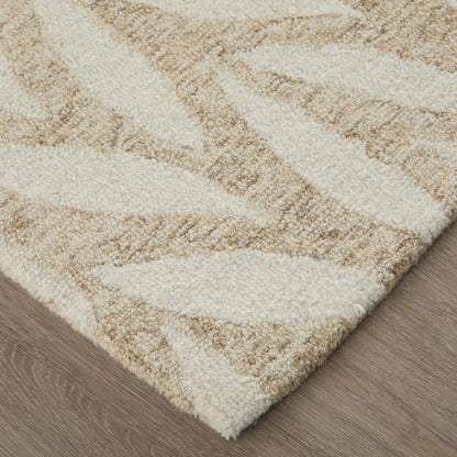 Wallace WAL8A37F Rug by Feizy in tan, ivory. Made from wool in a unique style.
