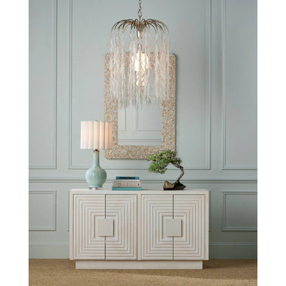 Celadon Crackle Table Lamp by Currey and Company in celadon crackle, clear, antique brass. Made from porcelain, optic crystal, metal in a modern style.