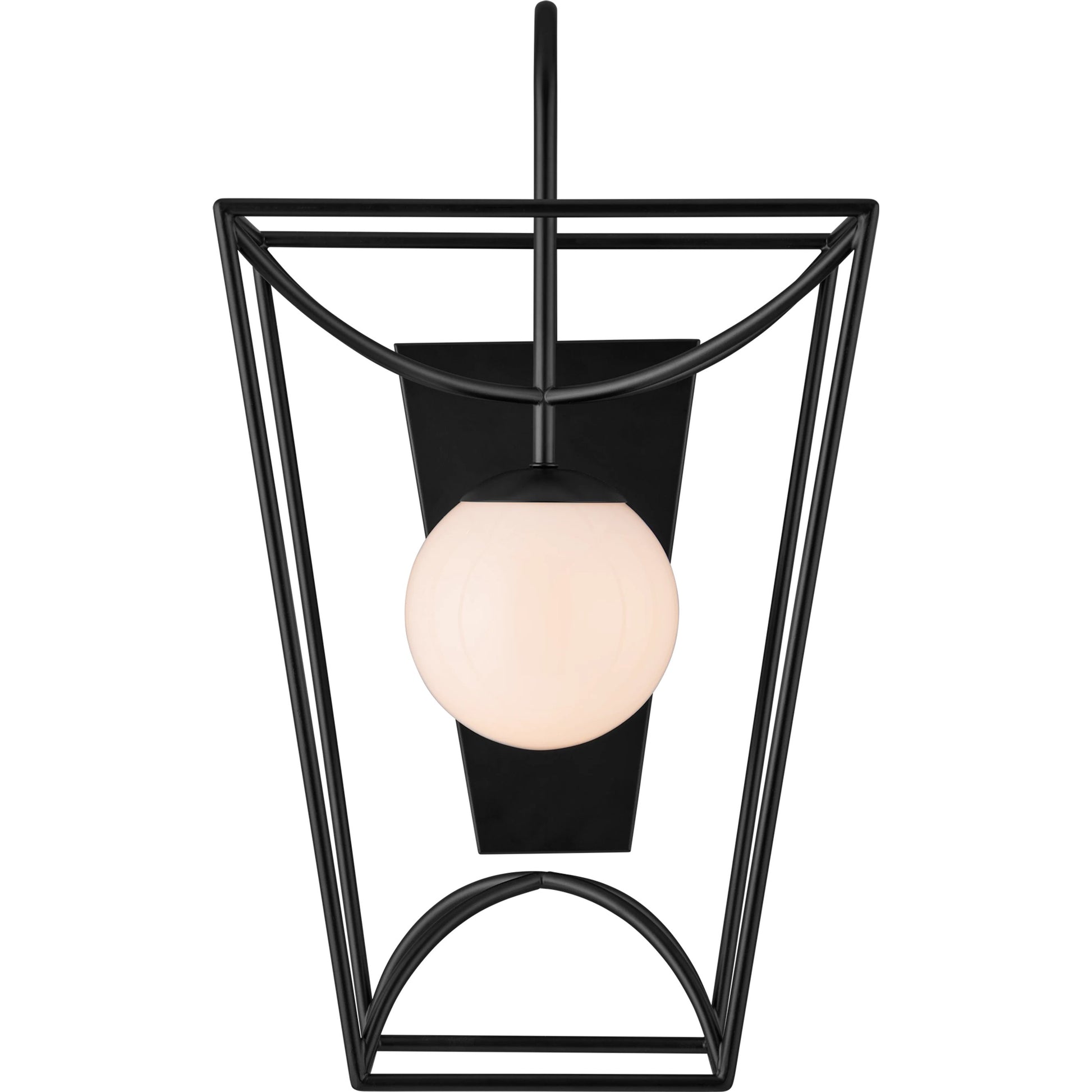 Rochefort Wall Sconce by Currey and Company in black, white. Made from metal, glass in a modern style.
