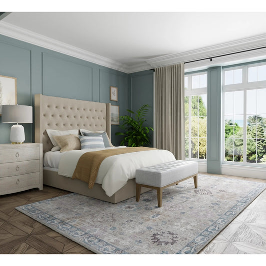 Dartmouth Transitional & Botanical Rug - DRT39QLF by Feizy in gray, blue, taupe. Made from polypropylene in a unique style.