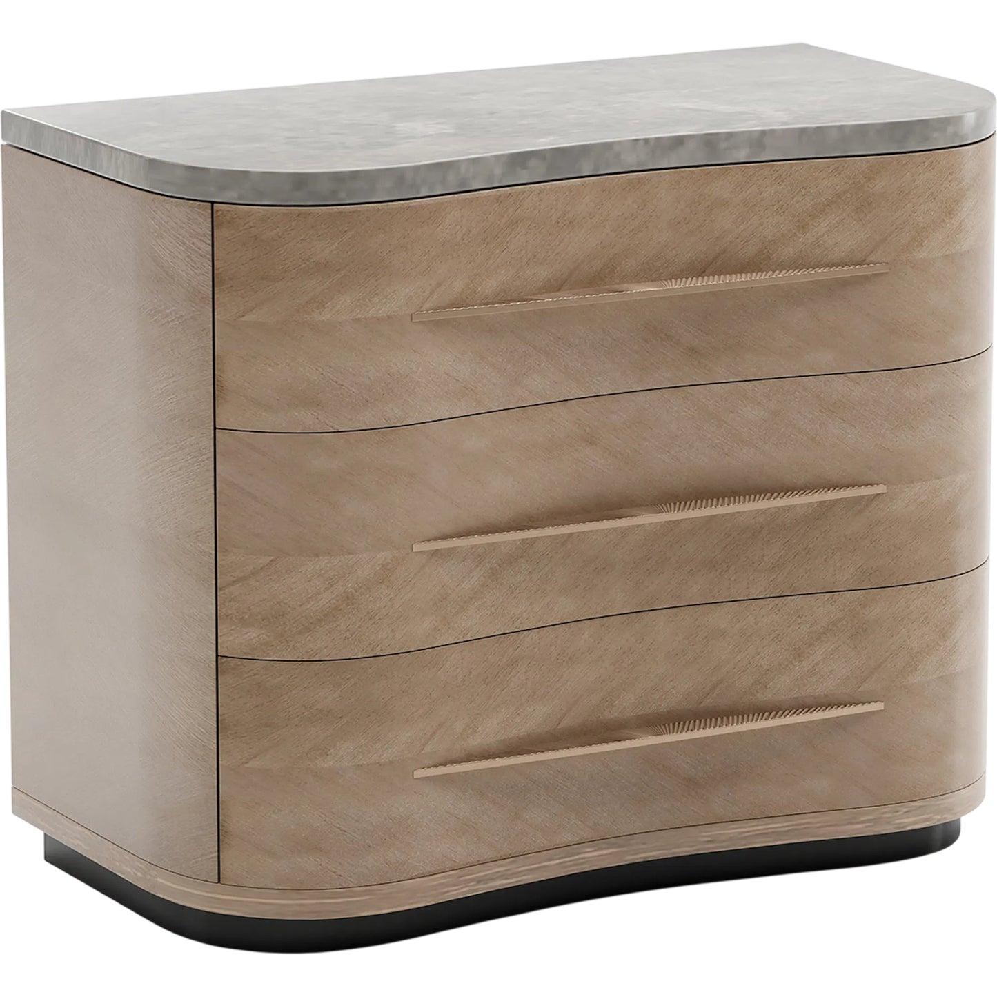 001 SI-2462226 | Primary Silo | Nomadic Nightstand by Caracole in gray, marble, bronze and chocolate koto. Made from marble in a transitional style.