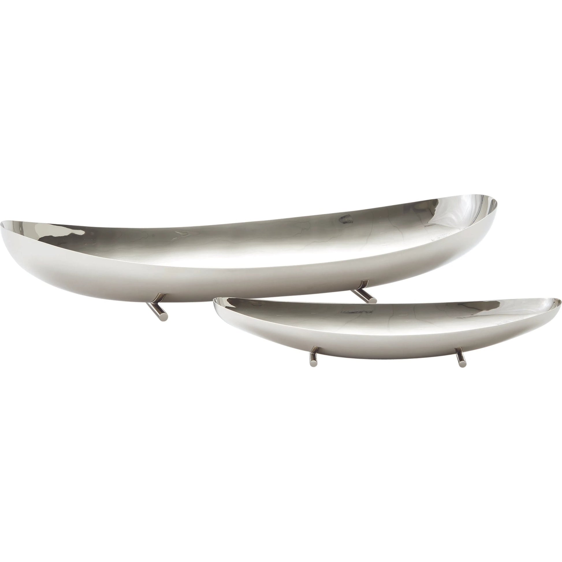 Boat Bowl by Global Views in nickel. Made from solid steel in a modern style.