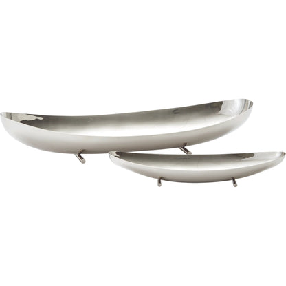 Boat Bowl by Global Views in nickel. Made from solid steel in a modern style.