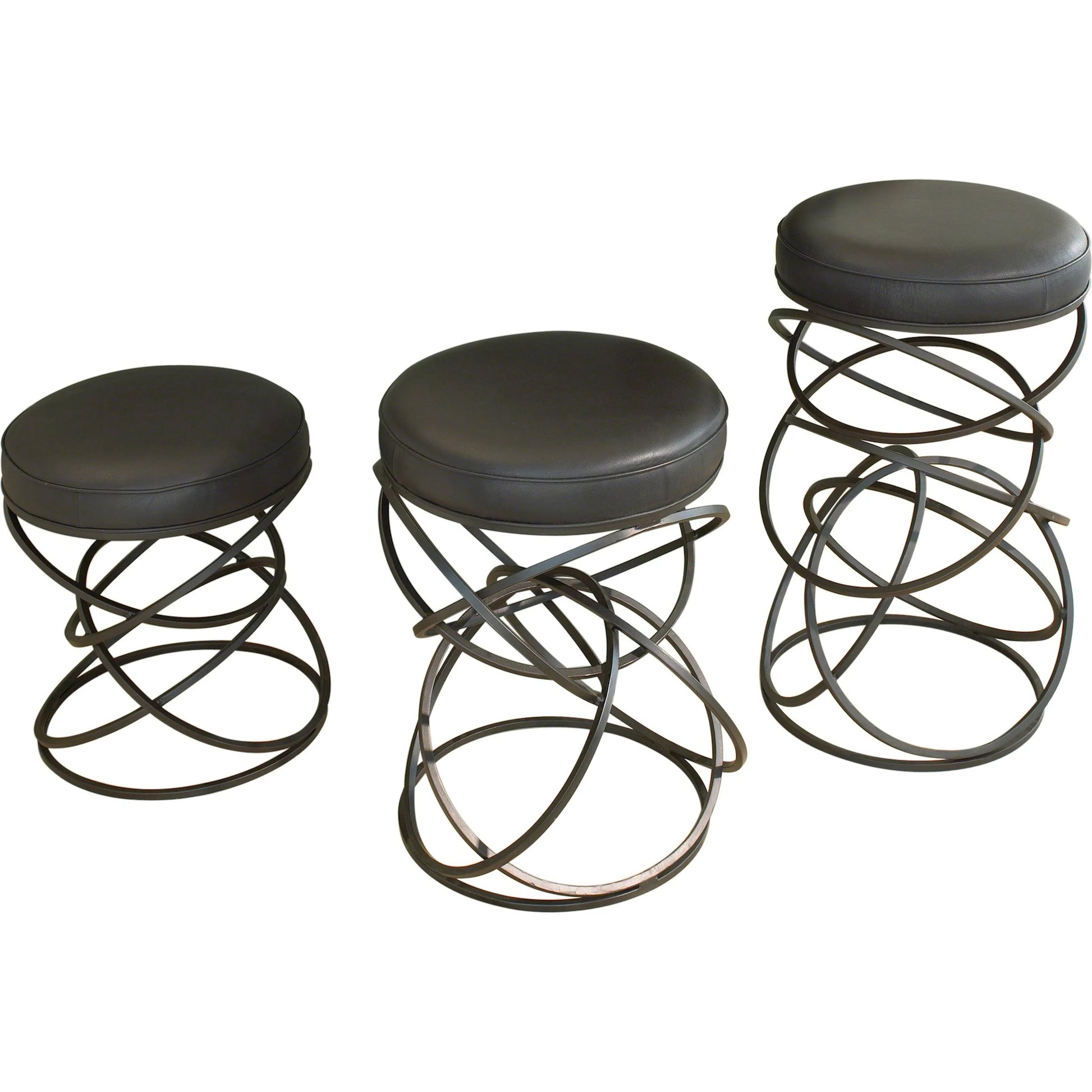 Ring Bar Stool by Global Views in brown, black powder coat. Made from iron in a modern style.