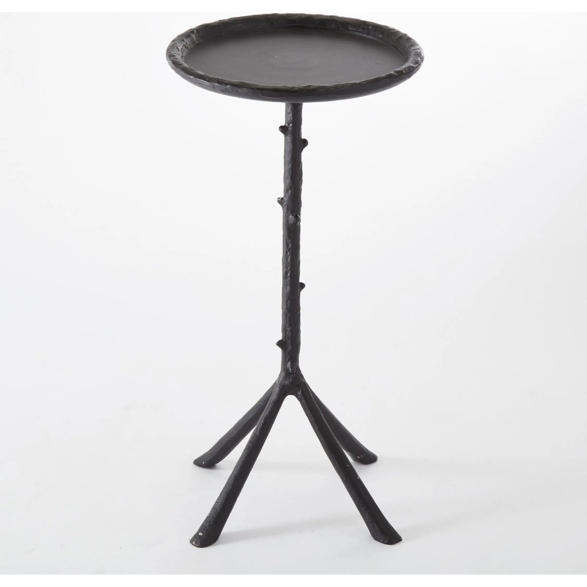 Mini Twig Table by Global Views in black powder coat. Made from aluminum in a rustic style.