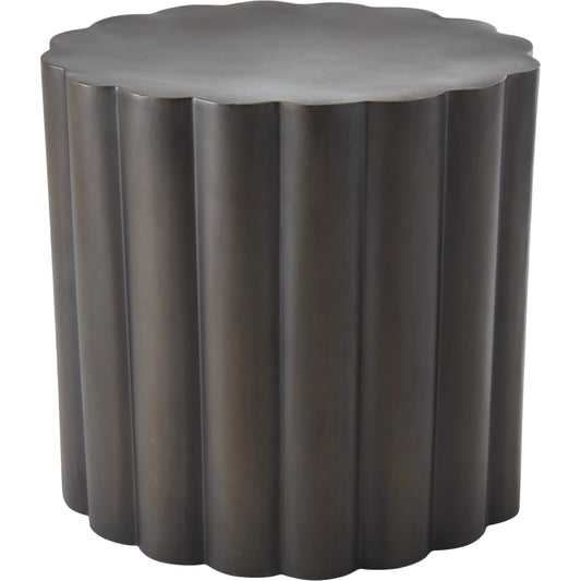 Fluted Table by Global Views in antique bronze. Made from stainless steel in a modern style.