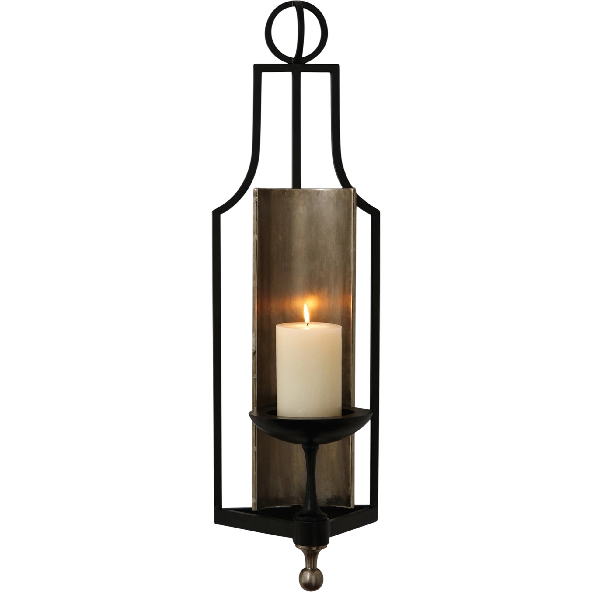 Classic Wall Sconce by Global Views in black powder coat. Made from iron in a modern style.