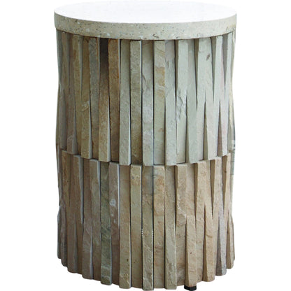 Round Teeter Totter Table by Global Views. Made from iron, hand sculpted chiseled stone from rajasthan in a eclectic & global style.