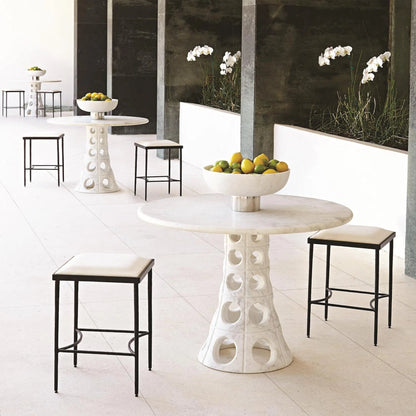 Hammered Counter Stool by Global Views in rustic gun metal powder coat. Made from iron in a transitional style.