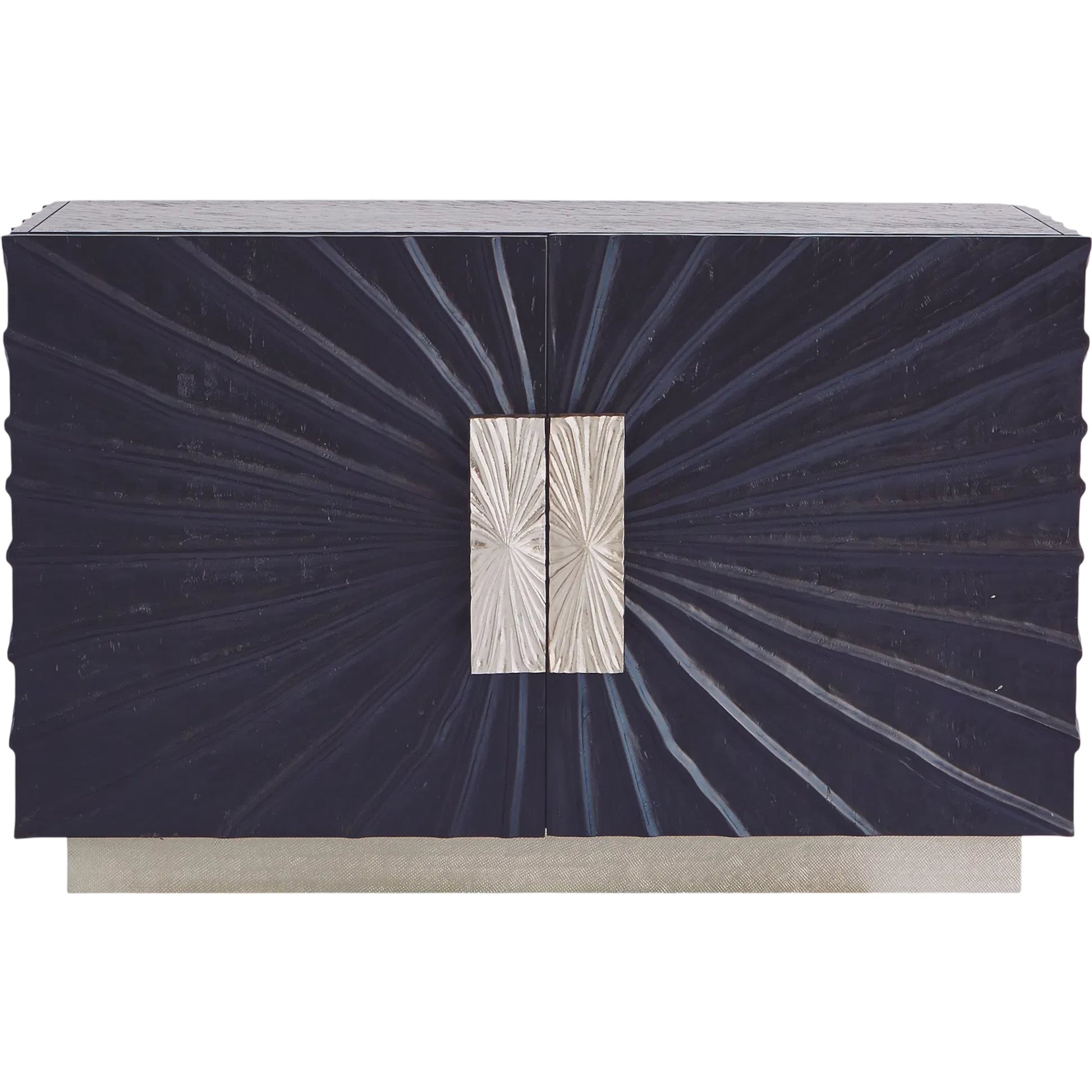 Pleated Cabinet by Global Views in black, nickel. Made from pine, aluminum, glass, metal in a eclectic & global style.