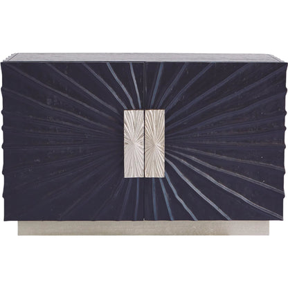 Pleated Cabinet by Global Views in black, nickel. Made from pine, aluminum, glass, metal in a eclectic & global style.