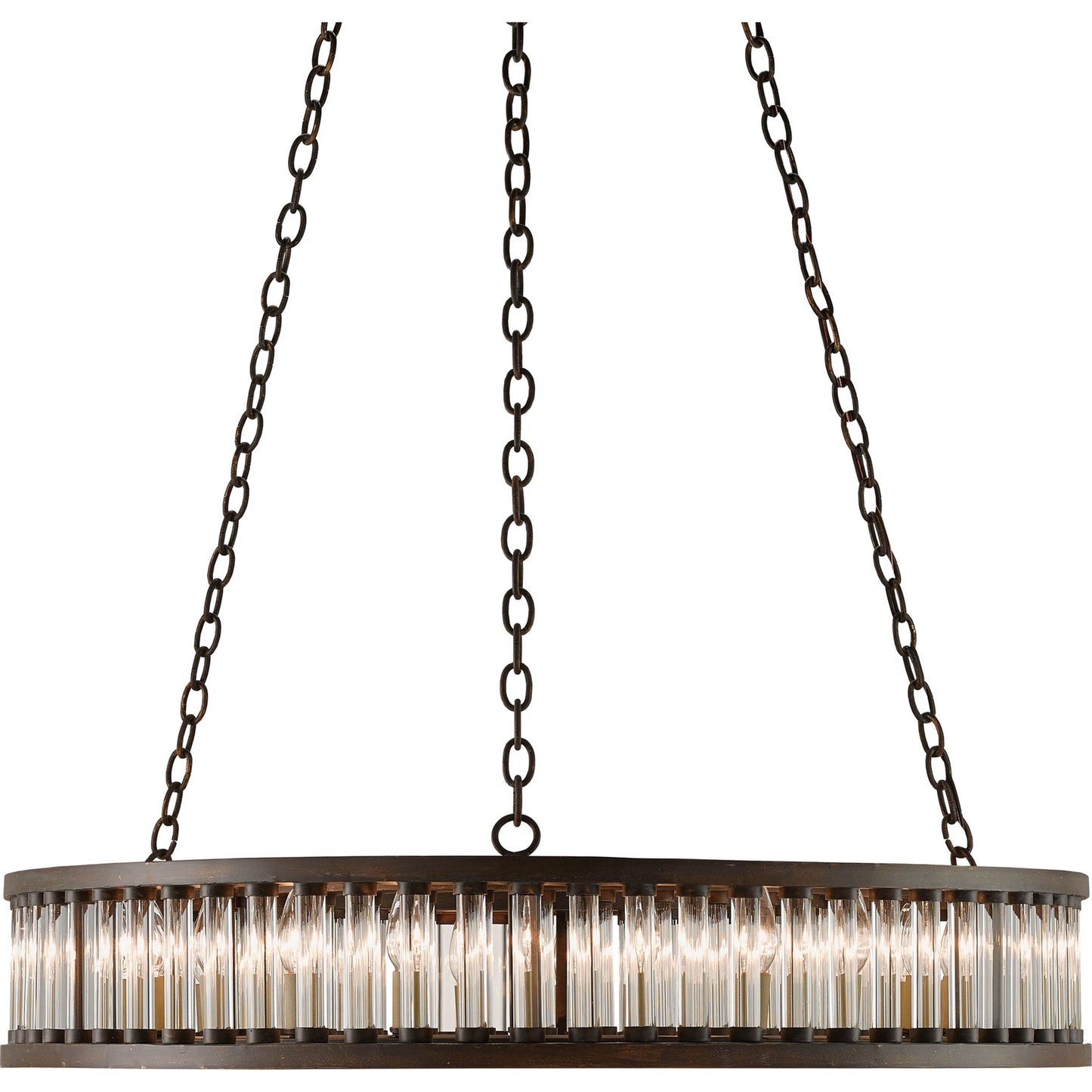 000 S-223517 | Additional Silo | Elixir Round Chandelier by Currey and Company in bronze verdigris. Made from wrought iron, optic crystal in a rustic style.