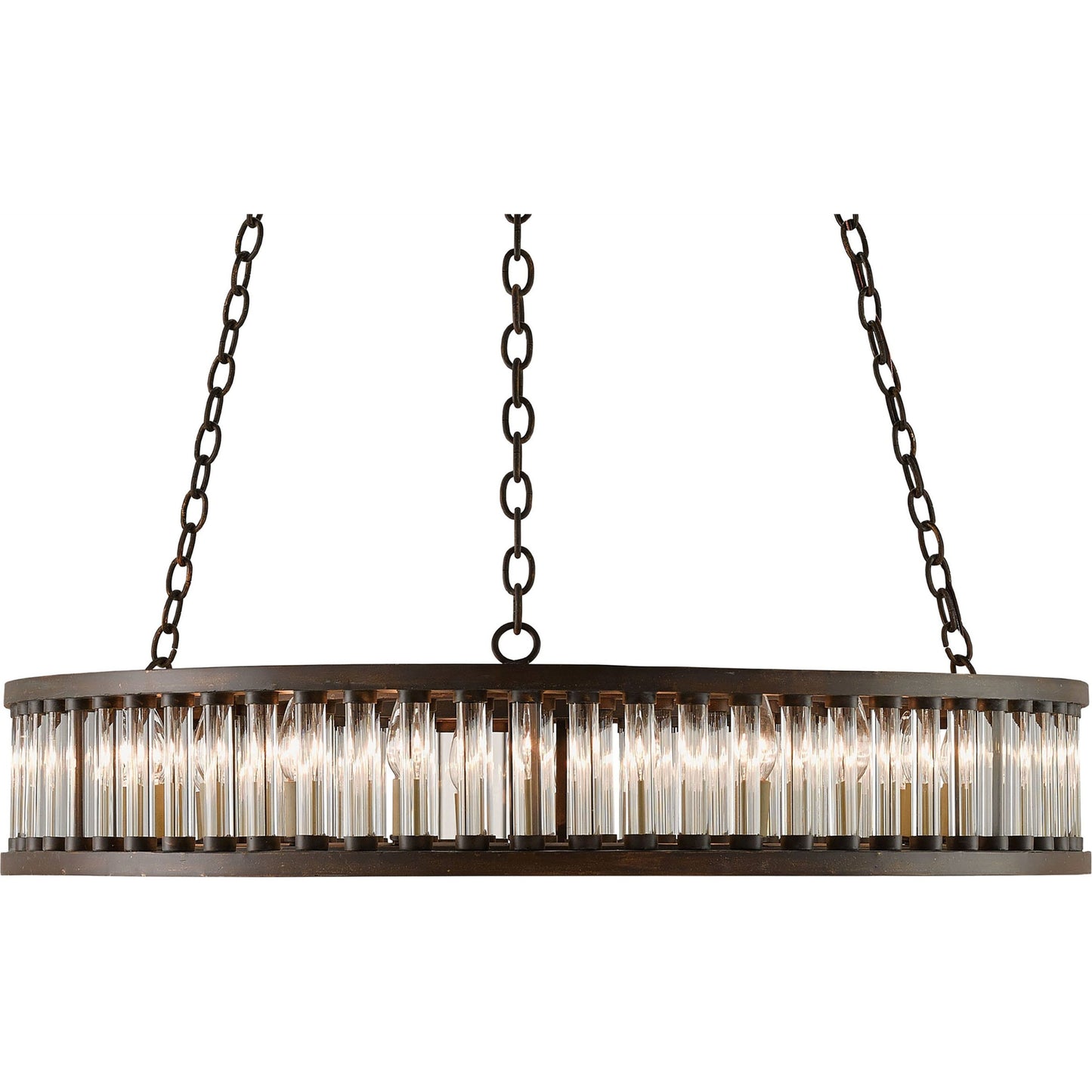 002 S-223517 | Additional Silo | Elixir Round Chandelier by Currey and Company in bronze verdigris. Made from wrought iron, optic crystal in a rustic style.