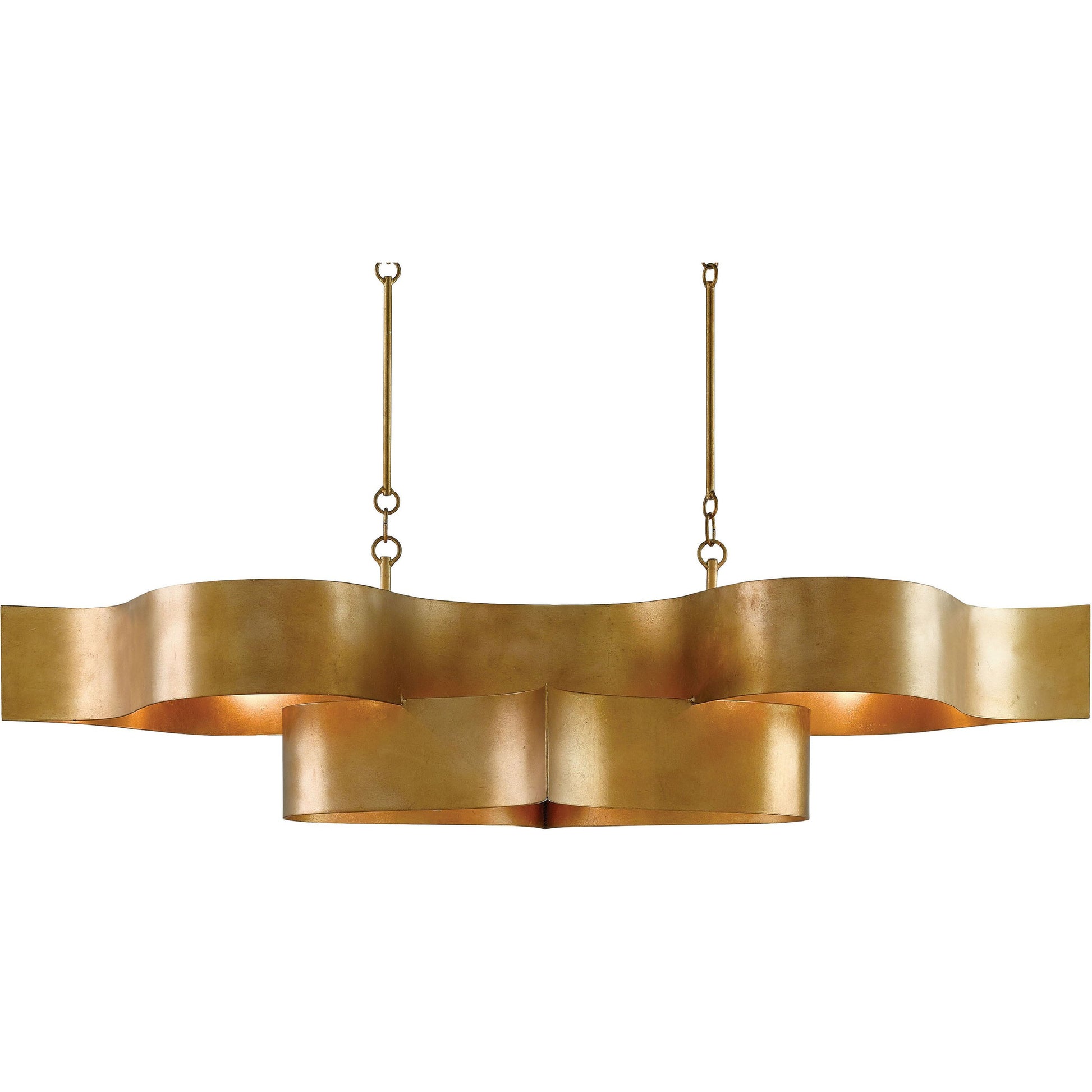 Grand Lotus Oval Chandelier by Currey and Company. Made from wrought iron in a modern style.