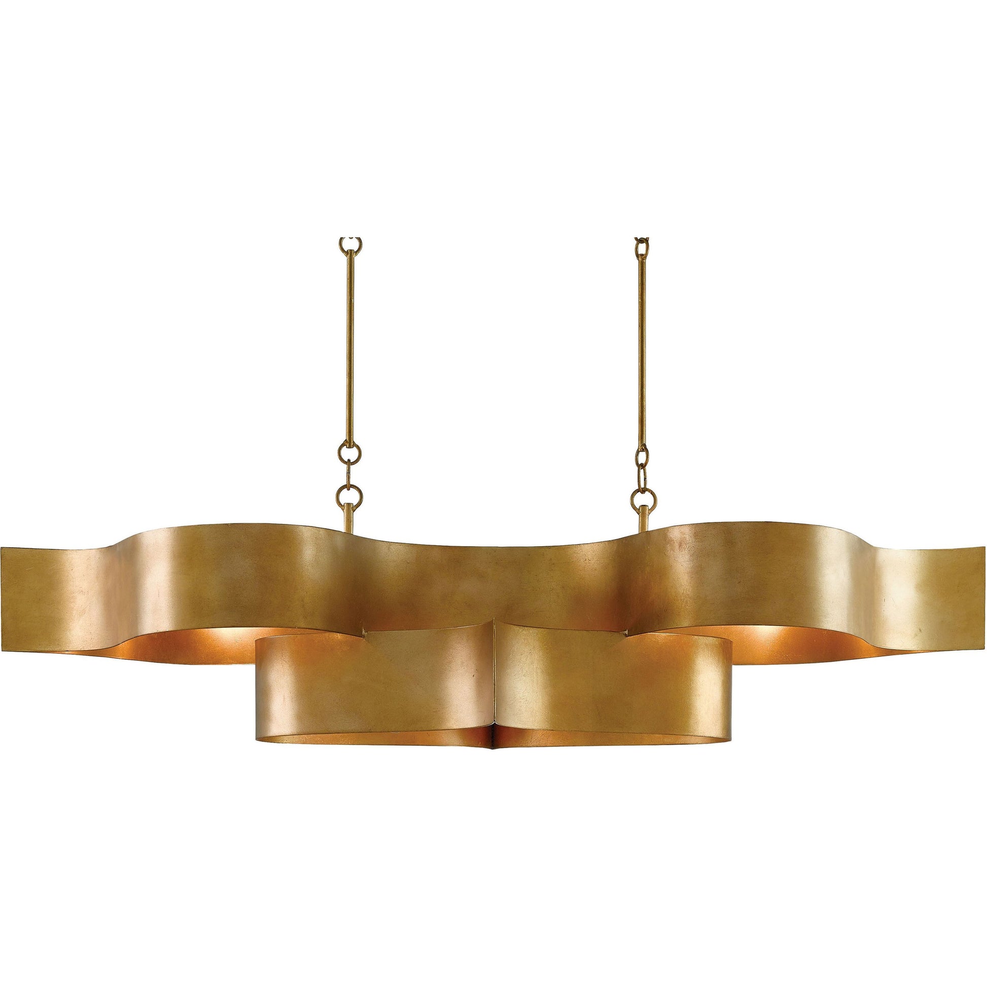 Grand Lotus Oval Chandelier by Currey and Company. Made from wrought iron in a modern style.