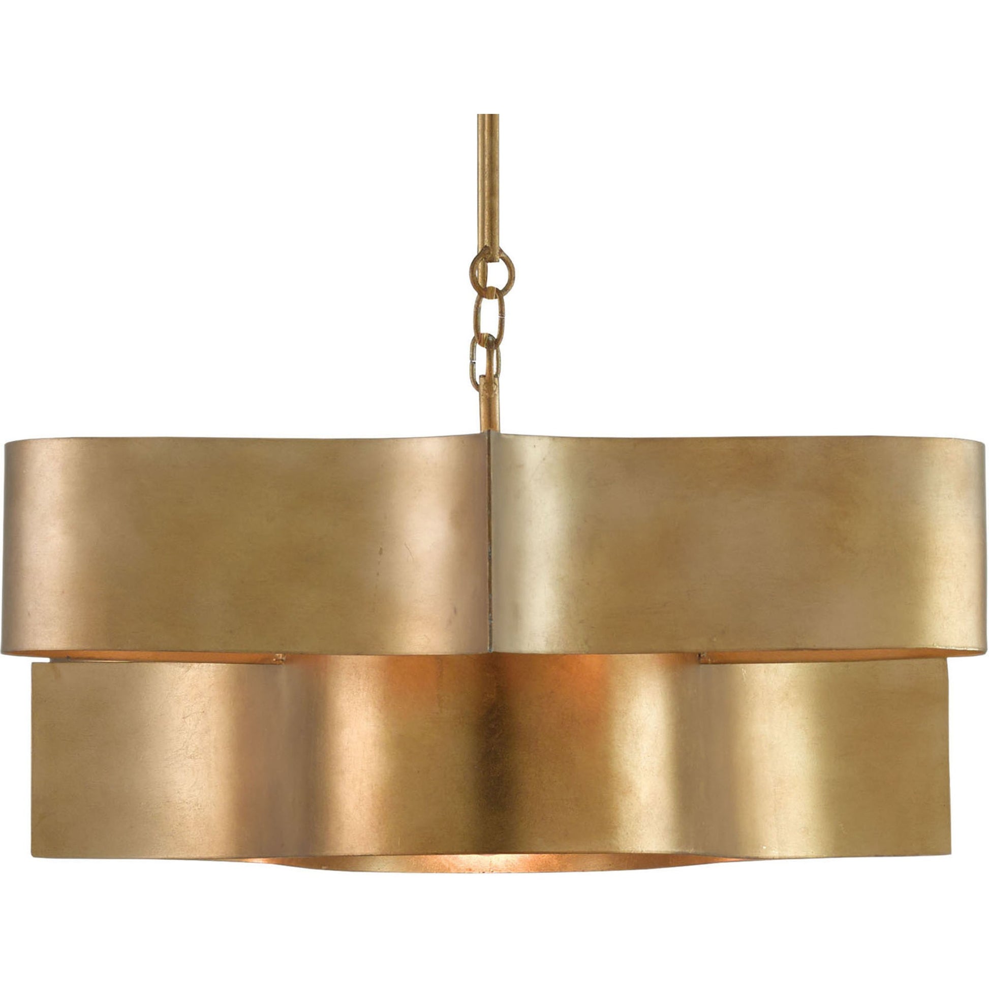 Grand Lotus Oval Chandelier by Currey and Company. Made from wrought iron in a modern style.
